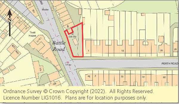 Lot: 114 - LAND WITH PLANNING FOR TWO FLATS AND A MAISONETTE -